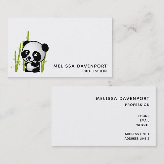 パンダは小さな竹林のビジネスカーに乗っている 名刺 (正面/裏面)