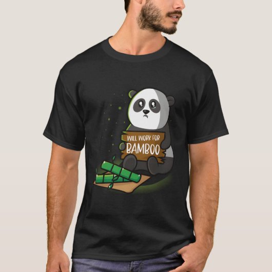 パンダは竹で働く Tシャツ (正面)