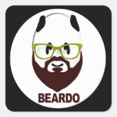 パンダは緑の眼鏡を着用BEARDO スクエアシール (正面)