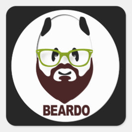 パンダは緑の眼鏡を着用BEARDO スクエアシール
