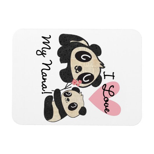 パンダはI私のナナを愛します マグネット (横)