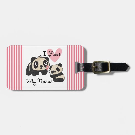 パンダはI私のナナを愛します ラゲッジタグ (正面横)