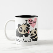 パンダはI私の叔母さんを愛します ツートーンマグカップ (左)