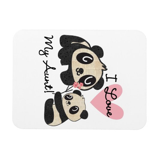 パンダはI私の叔母さんを愛します マグネット (横)