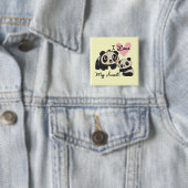 パンダはI私の叔母さんを愛します 缶バッジ (インサイチュ)