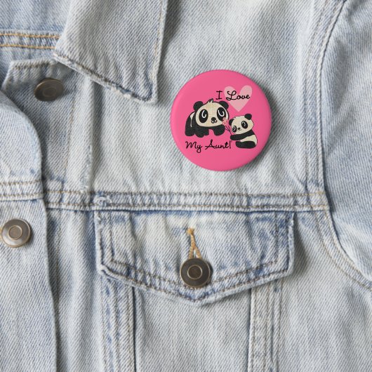 パンダはI私の叔母さんを愛します 缶バッジ (インサイチュ)