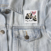 パンダはI私の叔母さんを愛します 缶バッジ (インサイチュ)