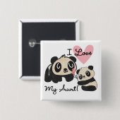 パンダはI私の叔母さんを愛します 缶バッジ (正面&裏面)