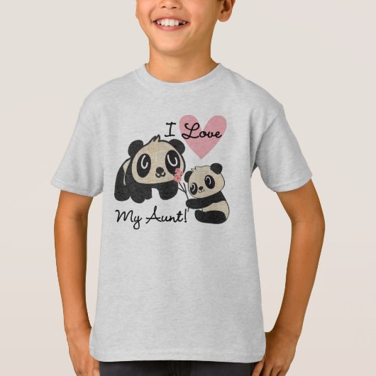 パンダはI私の叔母さんを愛します Tシャツ (正面)