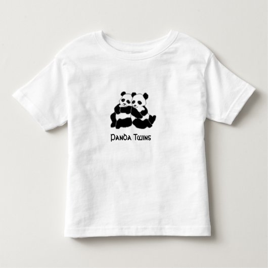 パンダはTシャツを結び付けます トドラーTシャツ (正面)