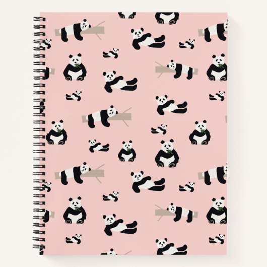 パンダをテーマにした21.6 cm x 28 cmスパイラルノートブック ノートブック (正面)