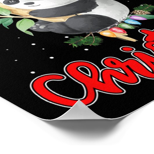 パンダを愛する人にとって楽しいクリスマスおもしろい ポスター (角)