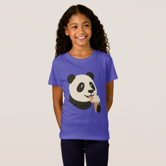 パンダアイスクリームキッズTシャツ Tシャツ (正面フル)