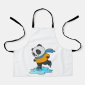 パンダアットアイススケートで滑るとアイススケート&スカーフ エプロン (正面)