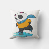 パンダアットアイススケートで滑るとアイススケート&スカーフ クッション (裏面)