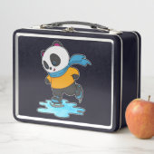 パンダアットアイススケートで滑るとアイススケート&スカーフ メタルランチボックス (インサイチュ)