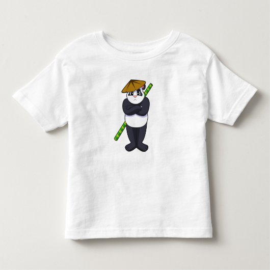 パンダアットスティックファイト武術アーツ.PNG トドラーTシャツ (正面)