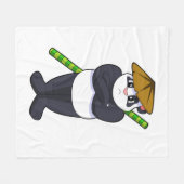 パンダアットスティックファイト武術アーツ.PNG フリースブランケット (正面(横))