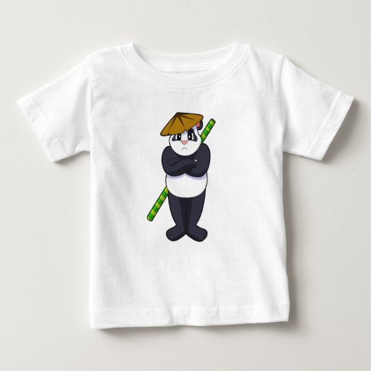 パンダアットスティックファイト武術アーツ.PNG ベビーTシャツ (正面)