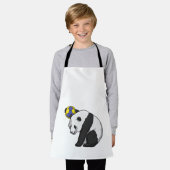 パンダアットハンドボールスポーツ エプロン (着用した状態)