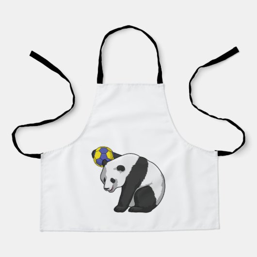 パンダアットハンドボールスポーツ エプロン (正面)