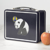 パンダアットハンドボールスポーツ メタルランチボックス (インサイチュ)