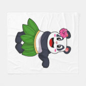 パンダアットバレエダンス フリースブランケット (正面(横))