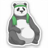 パンダアットフィットネスwithタオル シール (正面)