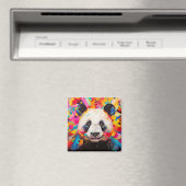 パンダアニマルポートレートカラフル絵画ズ マグネット (インサイチュ (食洗機))