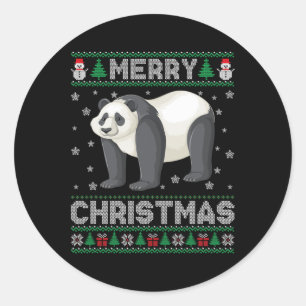 パンダアニマルメンズウィメンズキッズ醜いクリスマスセーター ラウンドシール
