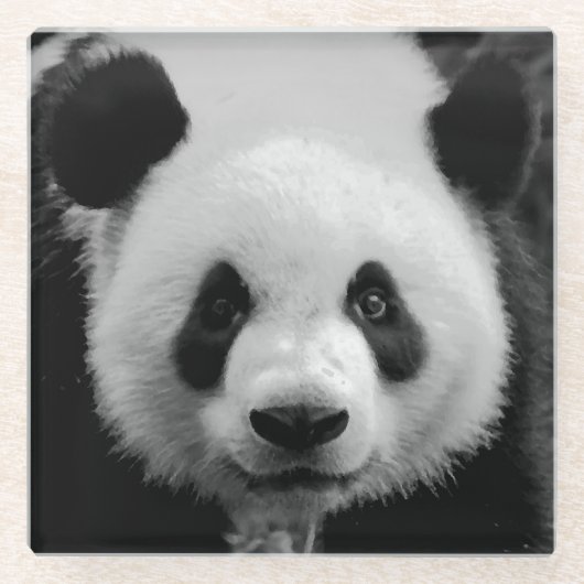 パンダアポップ・アートのート ガラスコースター (正面)