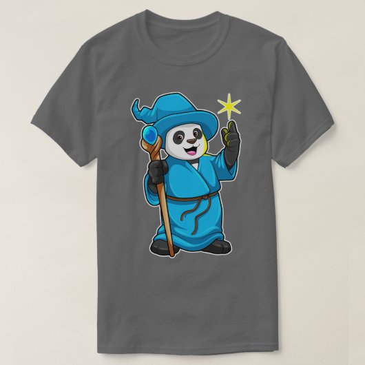 パンダウィザードと魔法杖 Tシャツ (デザイン正面)