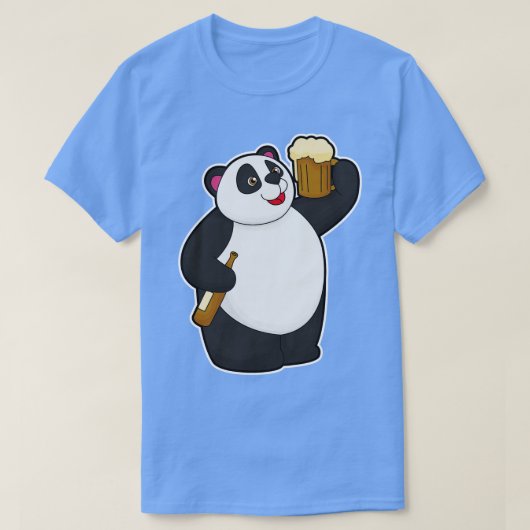 パンダウィズビールボトルビアマグ Tシャツ (デザイン正面)