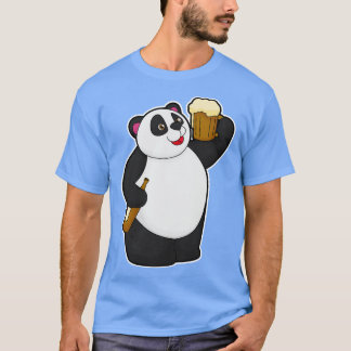 パンダウィズビールボトルビアマグ Tシャツ