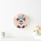 パンダウォールクロックウィズドリーミーナイトデザイン ラウンド壁時計 (ホーム)
