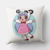パンダエンジェル: 空高く舞う愛らしいアニメ少女 クッション (裏面)
