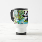 パンダオブラックタンブラー1 トラベルマグ (正面左)
