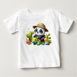 パンダオンサファリベビーアドベンチャーティー ベビーTシャツ