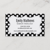 パンダオンブラックアンドホワイト水玉模様 名刺 (裏面)