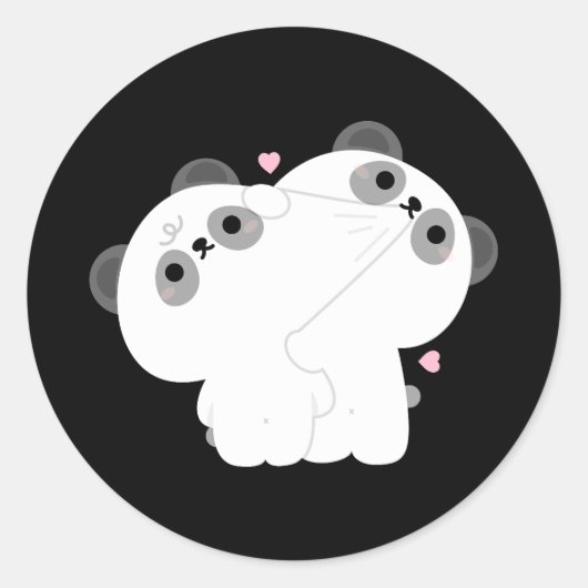 パンダカップル ラウンドシール (正面)