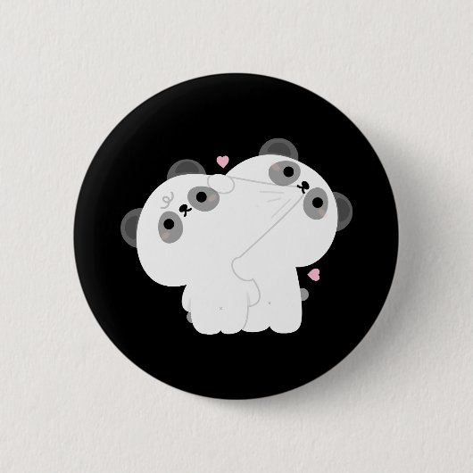 パンダカップル 缶バッジ (正面)