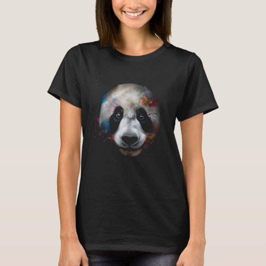 パンダカラフルアニマルパンダ Tシャツ (正面)