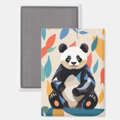 パンダカラフルベア抽象芸術離れ マグネット (正面/裏面)