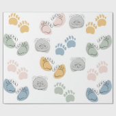 パンダカートゥーンキッズベビーラッピング紙 ラッピングペーパー (フラット)