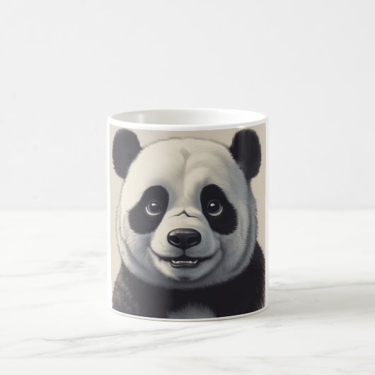 パンダカートゥーンスケッチアート コーヒーマグカップ (中央)