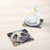 パンダカートゥーンスケッチアート スクエアペーパーコースター (インサイチュ)