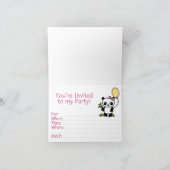 パンダガールファースト誕生日フィル招待状 招待状 (内部)