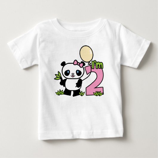 パンダガール2nd誕生日 ベビーTシャツ (正面)