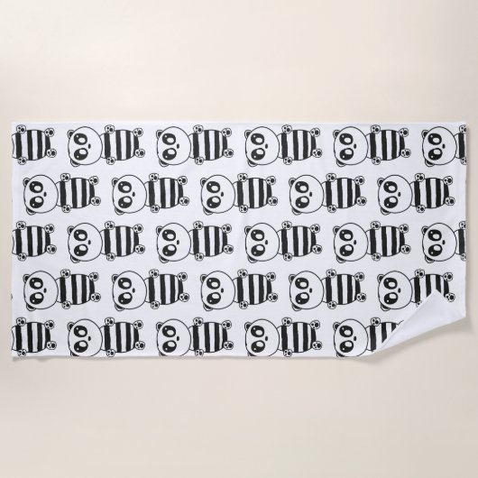 パンダキッズ ビーチタオル (正面)