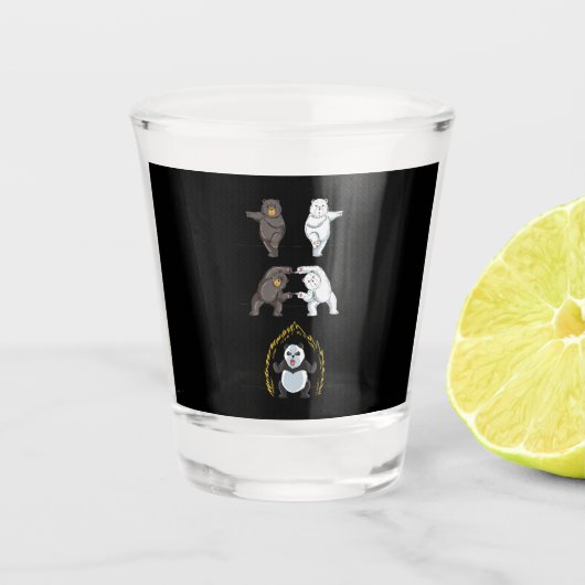 パンダキュートおもしろいポーラベア動物愛好家 ショットグラス (正面)